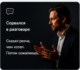 Сорвался в разговоре. Сказал резче, чем хотел. Потом сожалеешь.